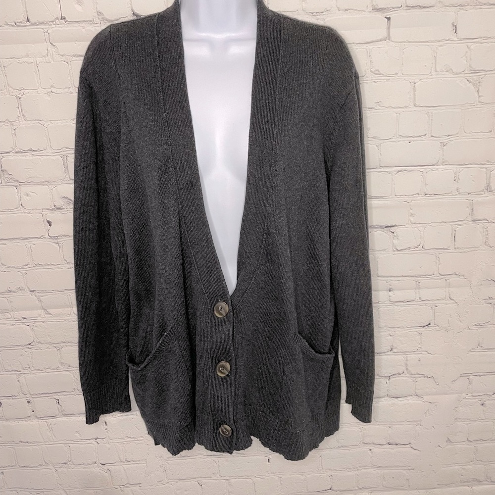J.Jill Grey Cardigan Sweater
